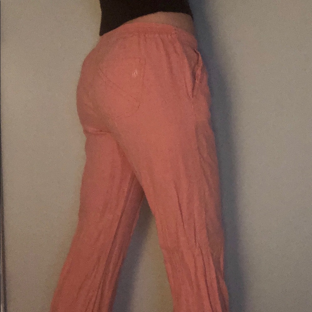 Salmon Linen Beach Pants